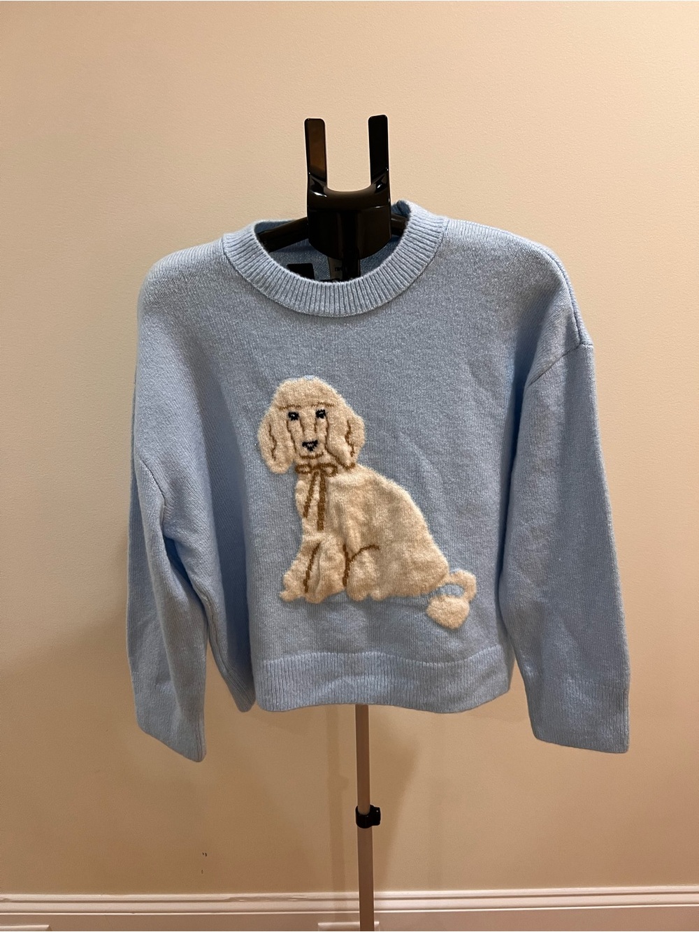 Maeve Light Blue Dog Icon Crewneck Sweater - Picture 2 of 3